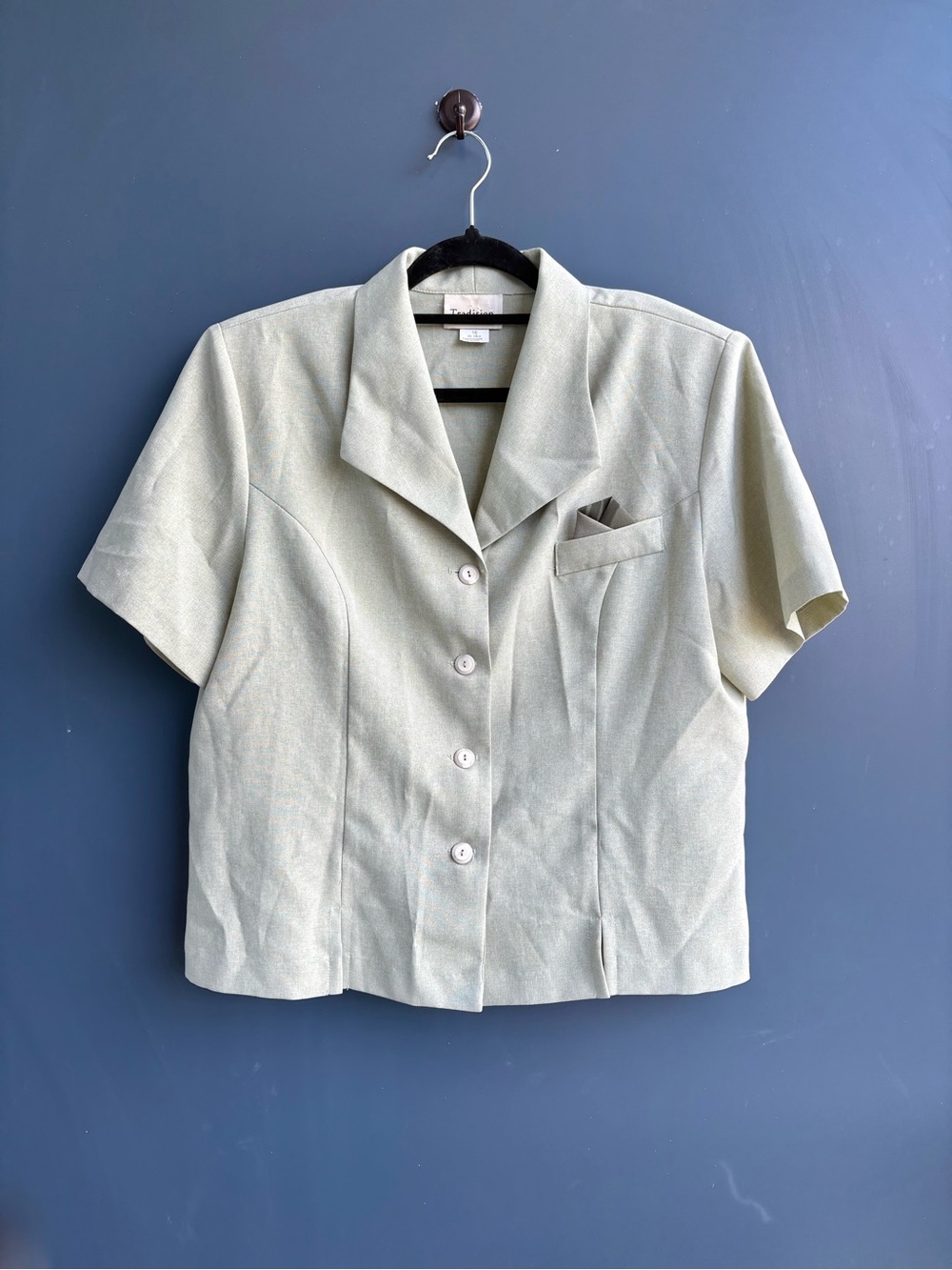 Tradition Vintage Blazer Top with Built-In Pocket Square – Size 16